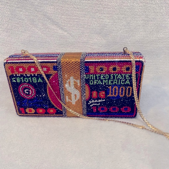 Womens colorful “Swarovski “ clutch - Picture 1 of 7